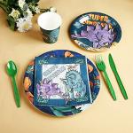 Dinosaur Birthday Party Supplies Kit For Boys, Jurassic World Party Decorations - 20 Guests- Include Dino Plates Cups Napkins Banner Cutlery Balloons Tablecloth Straws Toppers from VINFO