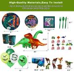 Dinosaur Birthday Party Supplies Kit For Boys, Jurassic World Party Decorations - 20 Guests- Include Dino Plates Cups Napkins Banner Cutlery Balloons Tablecloth Straws Toppers from VINFO
