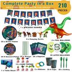 Dinosaur Birthday Party Supplies Kit For Boys, Jurassic World Party Decorations - 20 Guests- Include Dino Plates Cups Napkins Banner Cutlery Balloons Tablecloth Straws Toppers from VINFO