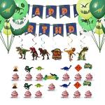 Dinosaur Birthday Party Supplies Kit For Boys, Jurassic World Party Decorations - 20 Guests- Include Dino Plates Cups Napkins Banner Cutlery Balloons Tablecloth Straws Toppers from VINFO