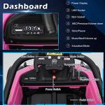 Costzon Kids Ride on Car, 12V Battery Powered Electric Racing Truck w/Remote Control, Spring Suspension, Music, LED Lights, USB Port, Children Ride on Motorized Vehicle Toy for 3-7 Years Old (Pink) by Costzon
