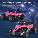 Costzon Kids Ride on Car, 12V Battery Powered Electric Racing Truck w/Remote Control, Spring Suspension, Music, LED Lights, USB Port, Children Ride on Motorized Vehicle Toy for 3-7 Years Old (Pink) by Costzon