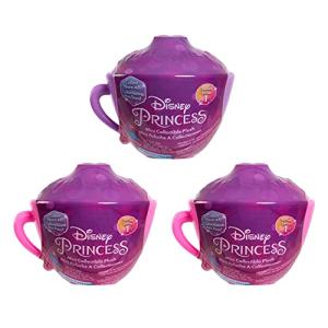 Just Play Disney Princess Mini Teacup Capsule Plush, 3-Pack Set, Collectible Mini Plush, Styles May Vary by Just Play