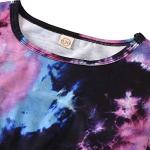 Little Girls Summer Clothes Tie-Dye Print Round Collar Short Sleeve Pullover Top+Elastic Waist Shorts 2Pcs Set Outfits (Purple, 6-7 Years) by Comoraecos