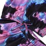 Little Girls Summer Clothes Tie-Dye Print Round Collar Short Sleeve Pullover Top+Elastic Waist Shorts 2Pcs Set Outfits (Purple, 6-7 Years) by Comoraecos