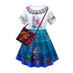 Szytypyl Toddler Girls Printed Mirabel Encanto Costume Summer Short Dress for Kids Birthday Party with Bag by 
