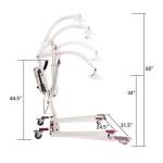 Hi-Fortune Patient Lift Electric Unfoldable Hydraulic Body Transfer for Home Use Seniors Easy-Assembly and Heavy-Duty, Battery-Powered with Low Base, 400lb Weight Capacity with Medium U-Sling, White from Hi-Fortune