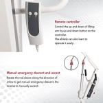 Hi-Fortune Patient Lift Electric Unfoldable Hydraulic Body Transfer for Home Use Seniors Easy-Assembly and Heavy-Duty, Battery-Powered with Low Base, 400lb Weight Capacity with Medium U-Sling, White from Hi-Fortune