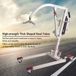 Hi-Fortune Patient Lift Electric Unfoldable Hydraulic Body Transfer for Home Use Seniors Easy-Assembly and Heavy-Duty, Battery-Powered with Low Base, 400lb Weight Capacity with Medium U-Sling, White from Hi-Fortune