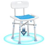 OasisSpace Heavy Duty Shower Chair with Back 500lb, EVA Padded Bath Seat with Free Assist Grab Bar - Medical Tool Free Anti-Slip Shower Bench Bathtub Stool for Elderly, Senior, Handicap & Disabled by OasisSpace