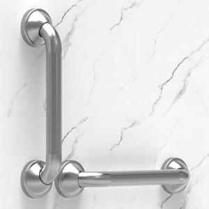 AquaChase 12in Bath Safety Knurled Grab Bar, ADA Compliant, Heavy Duty 500lbs Support, Bathroom Mobility Aid for Seniors and Disabled, Rustproof Stainless Steel Brushed Nickel, Pack of 2 from SunHonour