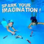 Novelty Place 8 Pack Torpedo Bandits Diving Toy Rockets - Swimming Pool Underwater Game for Kids and Adults - Shark Design 8 Colors from Novelty Place