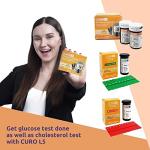 All in One CURO Home Blood Cholesterol Test Kit (L5 Device + 10 Total Cholesterol Strips + 10 Triglycerides Strips + 50 Glucose Strips Included) by J2America