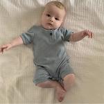 Summer Baby Boy Girl 2 Pack Solid Romper Short Sleeve One Piece Jumpsuit Clothes Sets Light Green & Blue 9-12 Months from 