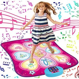SUNLIN Dance Mat - Dance Mixer Rhythm Step Play Mat - Dance Game Toy Gift for Kids Girls Boys - Dance Pad with LED Lights, Adjustable Volume, Built-in Music, 3 Challenge Levels (3-12 Years Old) by SUNLIN