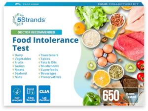 5Strands Food Intolerance Test, 640 Items Tested, Food Sensitivity at Home Test Kit, Accurate Hair Analysis, Health Results in 10 Days, Gluten, Soy, Dairy, Protein by 5Strands