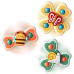 3PCS Suction Cup Spinner Toys for 1 2 Year Old Boy and Girl|Spinning Top Baby Toys 12-18 Months|1st Birthday Gifts for Toddler Toys Age 1-2|Sensory Bath Toys for Toddlers 1-3 (Silicone) by Titain Creations