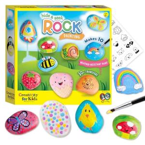 Creativity for Kids Hide & Seek Rock Painting Kit - Arts & Crafts For Kids - Includes Rocks & Waterproof Paint from Creativity for Kids
