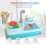 CUTE STONE Color Changing Kitchen Sink Toys, Children Heat Sensitive Electric Dishwasher Playing Toy with Running Water, Automatic Water Cycle System Play House Pretend Role Play Toys for Boys Girls from Cute Stone