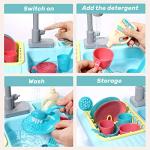 CUTE STONE Color Changing Kitchen Sink Toys, Children Heat Sensitive Electric Dishwasher Playing Toy with Running Water, Automatic Water Cycle System Play House Pretend Role Play Toys for Boys Girls from Cute Stone