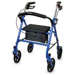 McKesson Rollator Walker with Seat and Wheels, Steel, 300 lbs Weight Capacity, Blue, 1 Count by McKesson Brand