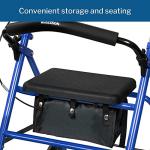 McKesson Rollator Walker with Seat and Wheels, Steel, 300 lbs Weight Capacity, Blue, 1 Count by McKesson Brand