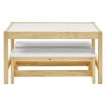 MUSEHOMEINC Kids Activity Table and Bench Set,Drawing and Painting Table for Study,Arts,Craft and Dining.3 in 1 Todder Play Table and Chair Set,Wooden Playroom and Learning Furniture by MUSEHOMEINC
