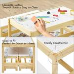 MUSEHOMEINC Kids Activity Table and Bench Set,Drawing and Painting Table for Study,Arts,Craft and Dining.3 in 1 Todder Play Table and Chair Set,Wooden Playroom and Learning Furniture by MUSEHOMEINC