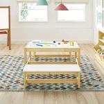 MUSEHOMEINC Kids Activity Table and Bench Set,Drawing and Painting Table for Study,Arts,Craft and Dining.3 in 1 Todder Play Table and Chair Set,Wooden Playroom and Learning Furniture by MUSEHOMEINC