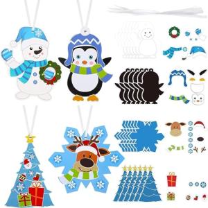 Christmas Crafts for Kids, Christmas Arts and Crafts DIY Christmas Tree Ornament Kit Make Your Own Christmas Craft Projects for Kids Ages 4-8 8-12, 4 Styles (24) by Civaner