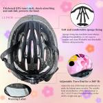 Kids Helmet Adjustable with Sports Protective Gear Set Knee Elbow Wrist Pads for Toddler Ages 4 to 10 Years Old Boys Girls Cycling Skating Scooter Helmet - (Pink Sun Flower) from Lamsion