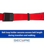 Secure SPGB-60R Easy Clean Transfer Gait Belt for Seniors, 60" x 2" - Coated Vinyl Elderly Patient Safety Aid for Caregiver, Nurses, Therapy by Personal Safety Corporation