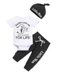 TUEMOS Baby Boy Clothes Daddy and Me The Best Buddies for Life Letter Print Romper Top+Pant with Hat Baby Boy Summer Outfits by 