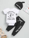 TUEMOS Baby Boy Clothes Daddy and Me The Best Buddies for Life Letter Print Romper Top+Pant with Hat Baby Boy Summer Outfits by 