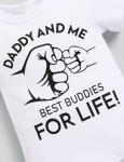 TUEMOS Baby Boy Clothes Daddy and Me The Best Buddies for Life Letter Print Romper Top+Pant with Hat Baby Boy Summer Outfits by 
