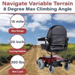 Zipâr PC Power Electric Wheelchair - Full Size Long Range Motorized Wheelchair - Electric Wheelchairs for Adults, Seniors, Elderly, Travel- Power Wheelchair 19.5 Inch Seat - Extended Battery by Zip'r