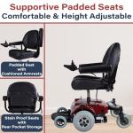 Zipâr PC Power Electric Wheelchair - Full Size Long Range Motorized Wheelchair - Electric Wheelchairs for Adults, Seniors, Elderly, Travel- Power Wheelchair 19.5 Inch Seat - Extended Battery by Zip'r