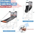 Outspurge Foldable Electronic Dual Basketball Arcade Game,Double Shot 2Player,8 Game Options w/4 Balls LED Scoring System & Indoor Basketball Game for Kids,Youth, Adults by Outspurge