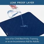 Waterproof Incontinence Chair Pads Non Slip Absorbent Pads, 22" x 21" Wheelchair Resuable Seat Pads Cover, Washable Nursery Pee Pad Seat Protector - Navy by Moonsea