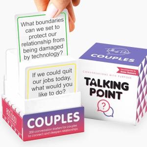 Couples Conversation Starters, Couples Card Games for Date Night, Fun Couples Games, Dating Card Game for Adults, Card Games for Couples, 200 Conversation Cards with 4 Categories, Gifts for Couples by Talking Point Cards