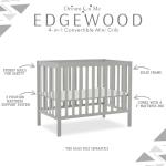 Dream On Me, Edgewood 4-in-1 Convertible Mini Crib, Cool Grey , 40x25x33 Inch (Pack of 1) by Dream On Me