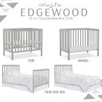 Dream On Me, Edgewood 4-in-1 Convertible Mini Crib, Cool Grey , 40x25x33 Inch (Pack of 1) by Dream On Me