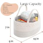 Luxury Little Baby Diaper Caddy Organizer - Rope Nursery Storage Bin for Boys and Girls - Large Tote Bag & Car Organizer with Removable Inserts - Baby Shower Gift Basket - Newborn Registry Must Haves from luxury little