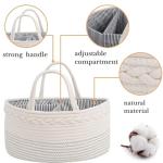 Luxury Little Baby Diaper Caddy Organizer - Rope Nursery Storage Bin for Boys and Girls - Large Tote Bag & Car Organizer with Removable Inserts - Baby Shower Gift Basket - Newborn Registry Must Haves from luxury little