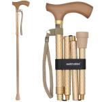 Switch Sticks Walking Cane for Men or Women, Foldable and Adjustable from 32-37 Inches, Engraved Pearl Gold from Switch Sticks