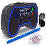 Blue Video Game Controller Pinata (Small Stick Included) 17.5âx11âx 5â Perfect for Birthday Gamer Parties, Party Decor, Gaming theme parties and other Decorations- By Jergrim from G&Co.