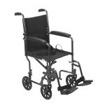 Drive Medical Lightweight Steel Transport Wheelchair, Fixed Full Arms, 17" Seat, Silver Vein from Drive Medical