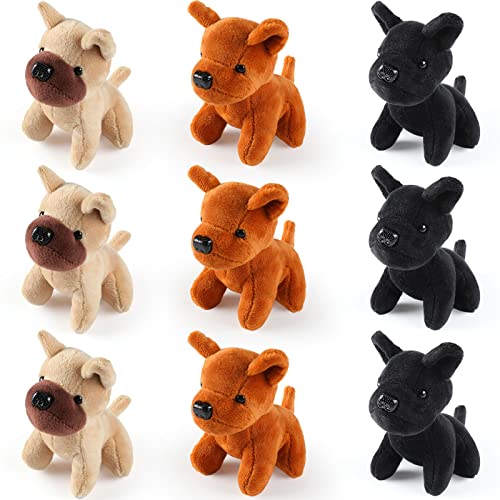 9 Pieces Cute Stuffed Animal Toy Puppy Dog Mini Plush Puppy Party Favors Stuffed Doll Pendant Soft Animal for Kids Boys Girls Keychain Backpack Clips Handbag Pendant (Nerdy Puppy) by Sumind