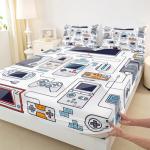 Boys Game Fitted Sheet Gamepad Printed Bedding Set for Kids Teens Videogame Controller Fitted Bed Sheet Gaming Console Bedding Decor Set Twin Size 1 Fitted Sheet with 1 Pillow Case(No Top Sheet) from Erosebridal