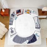 Boys Game Fitted Sheet Gamepad Printed Bedding Set for Kids Teens Videogame Controller Fitted Bed Sheet Gaming Console Bedding Decor Set Twin Size 1 Fitted Sheet with 1 Pillow Case(No Top Sheet) from Erosebridal